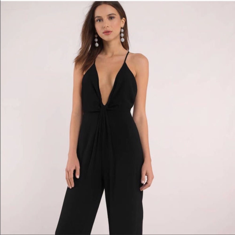 Tobi Annabelle knot front jumpsuit black